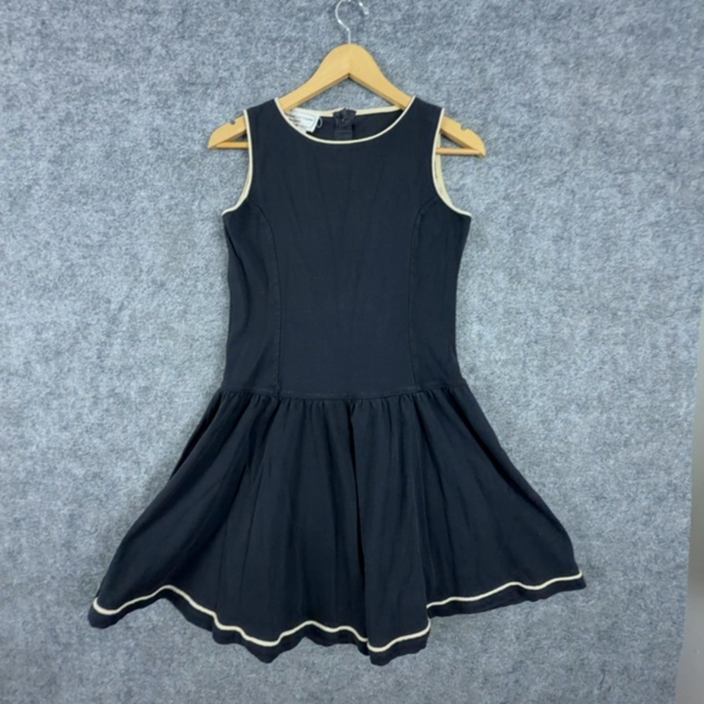 Vintage Adrienne Vittadini Dress Womens Medium Black Goth Grunge Drop Waist
